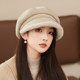 Plush Beret 2024 New Style Slouchy Hat Octagonal Fisherman Hat for Women, Makes Face Look Smaller, Versatile, Thickened, Warm, Mom Hat
