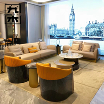 Modern light luxury simple leather sofa 123 combination Italian style villa size apartment high-end whole house solid wood customization