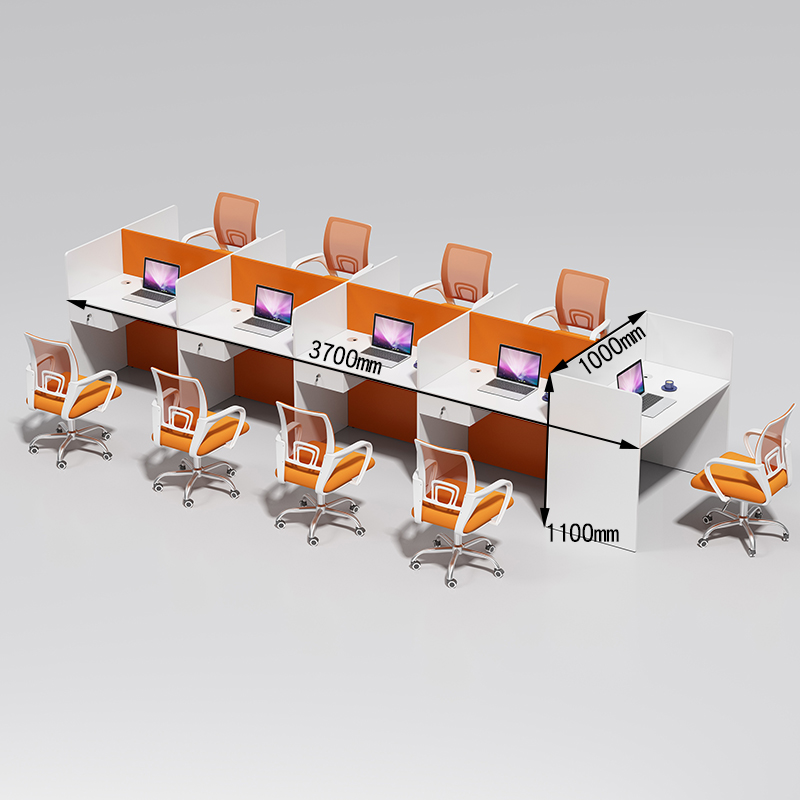8 People Face To Face + 1 Side (With Drawer)staff member desk Electric pin Operator Jam office Tables and chairs combination sale Station staff screen Small card seat