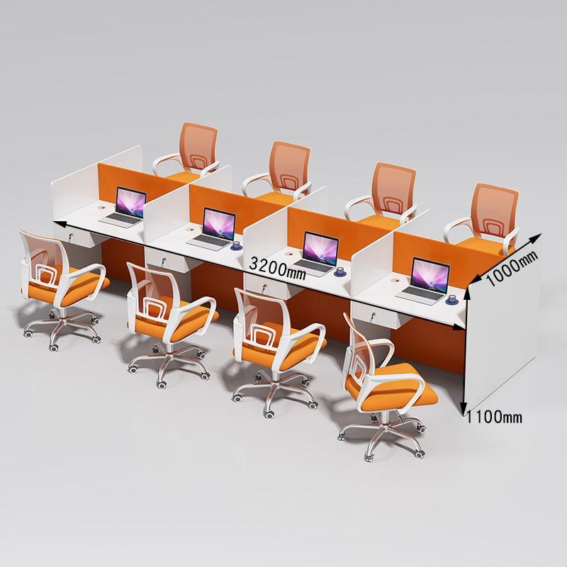 Eight People Face To Face (With Drawers)staff member desk Electric pin Operator Jam office Tables and chairs combination sale Station staff screen Small card seat