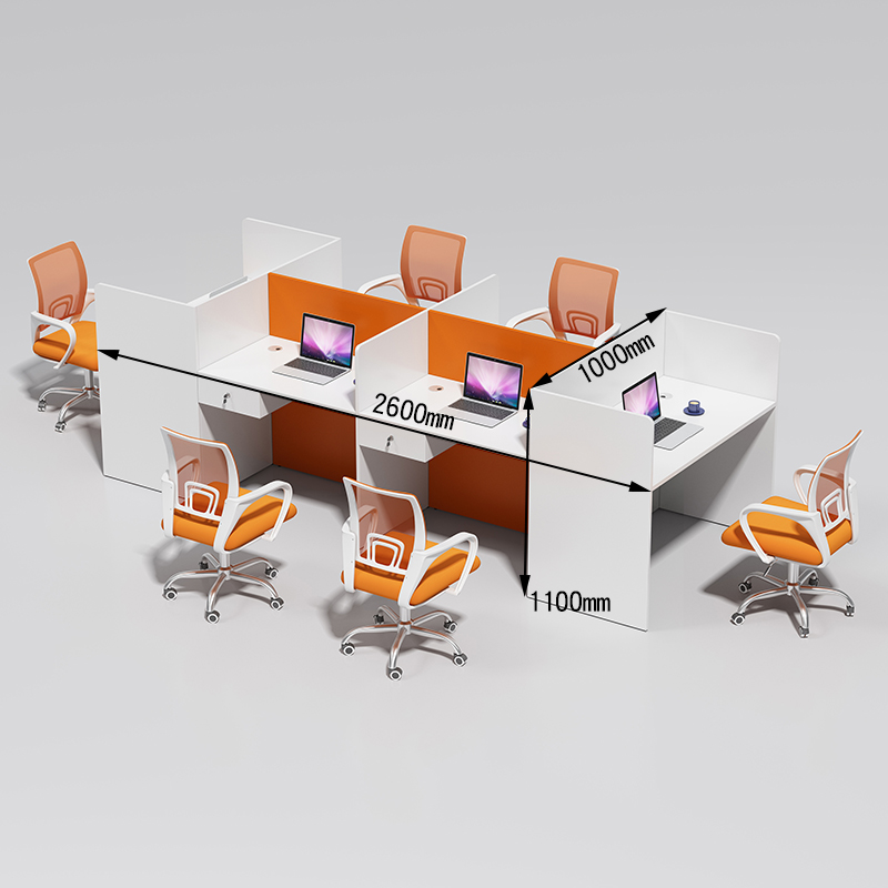Face To Face 4 + 2 Sides (With Drawers)staff member desk Electric pin Operator Jam office Tables and chairs combination sale Station staff screen Small card seat