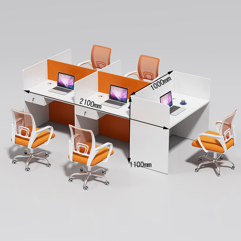Four Person Face To Face + 1 Side (With Drawer)staff member desk Electric pin Operator Jam office Tables and chairs combination sale Station staff screen Small card seat