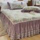 French Lace Bed Skirt Single Piece Pure Cotton Thickened Bedspread Three-Piece Set European Style All-Cotton Non-Slip Bed Cover Pastoral Princess Style