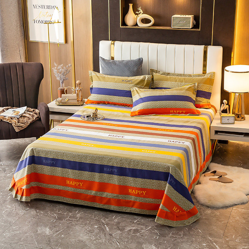 Cotton thickened striped sheets sanding warm 1 5m1 8m bedspread flounces cotton sanding single piece set of three