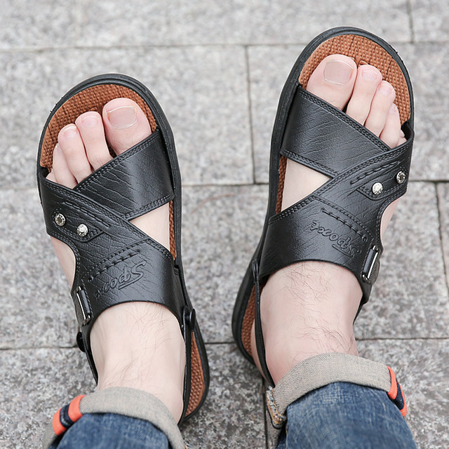 Sandals ຜູ້ຊາຍ summer ຫາດຊາຍຂະຫນາດໃຫຍ່ຂອງຜູ້ຊາຍທີ່ບໍ່ແມ່ນຄວາມຜິດພາດພຽງຕ້ານການມີກິ່ນເໝັນນອກໃສ່ພໍ່ຄົນຂັບລົດກາງແຈ້ງຂັບລົດເກີບແຕະແລະເກີບແຕະ