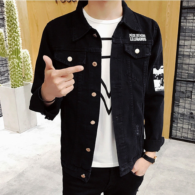 Mùa xuân phần mỏng denim jacket nam slim jacket Hàn Quốc phiên bản của xu hướng của thanh niên đẹp trai hoang dã áo giản dị