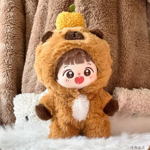 Хлопковая плюшевая кукла с капюшоном для одевания, 20см, детская одежда