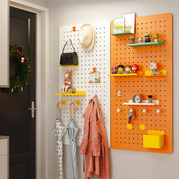 Wall storage hole board office desk bedroom wall hanging wall hanging board wall punch-free entryway storage rack