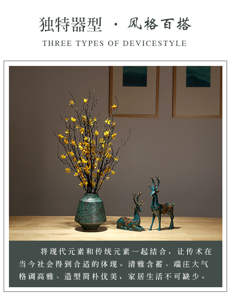 Jingdezhen ceramics vase manual creative new Chinese style western - style porch sitting room adornment dried flower arranging flowers is placed