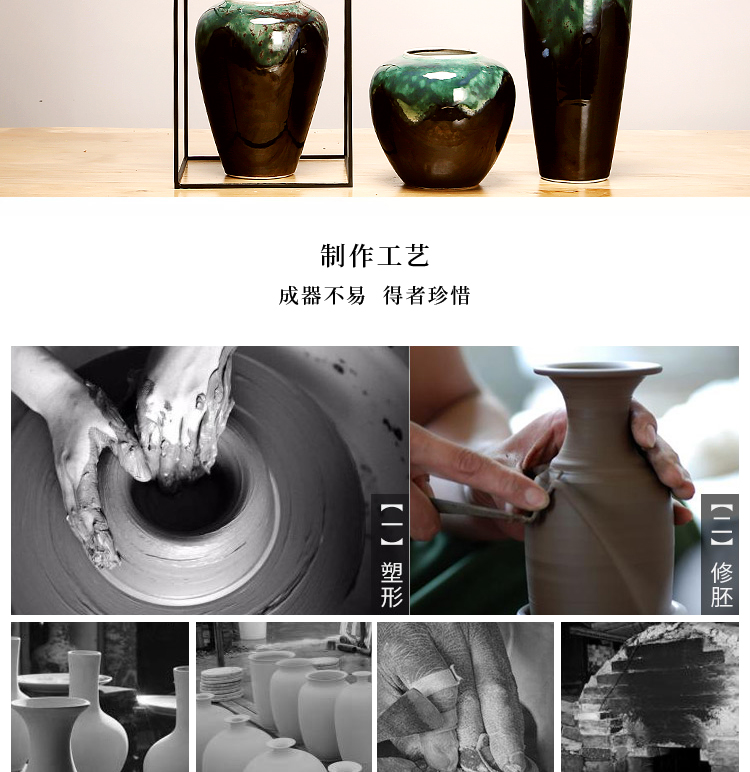 Jingdezhen ceramics by hand vase modern creative new Chinese style living room porch home furnishing articles suit arranging flowers