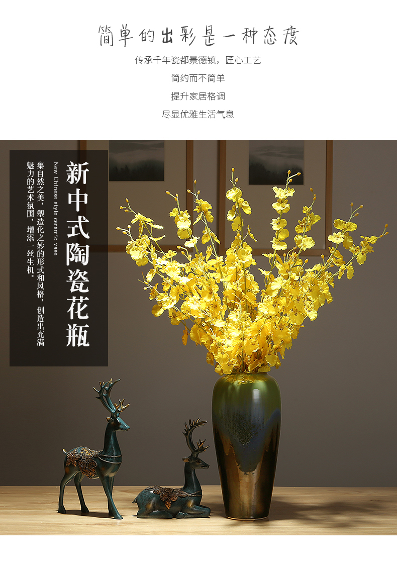 New Chinese style is contracted vase dried flowers decorative home furnishing articles sitting room flower arranging simulation ceramics decoration