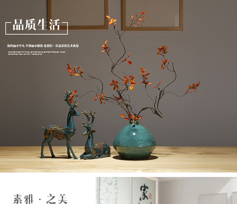 Insert ceramic vase dried flowers zen decorations of jingdezhen ceramic vase vase furnishing articles of TV bar face sitting room