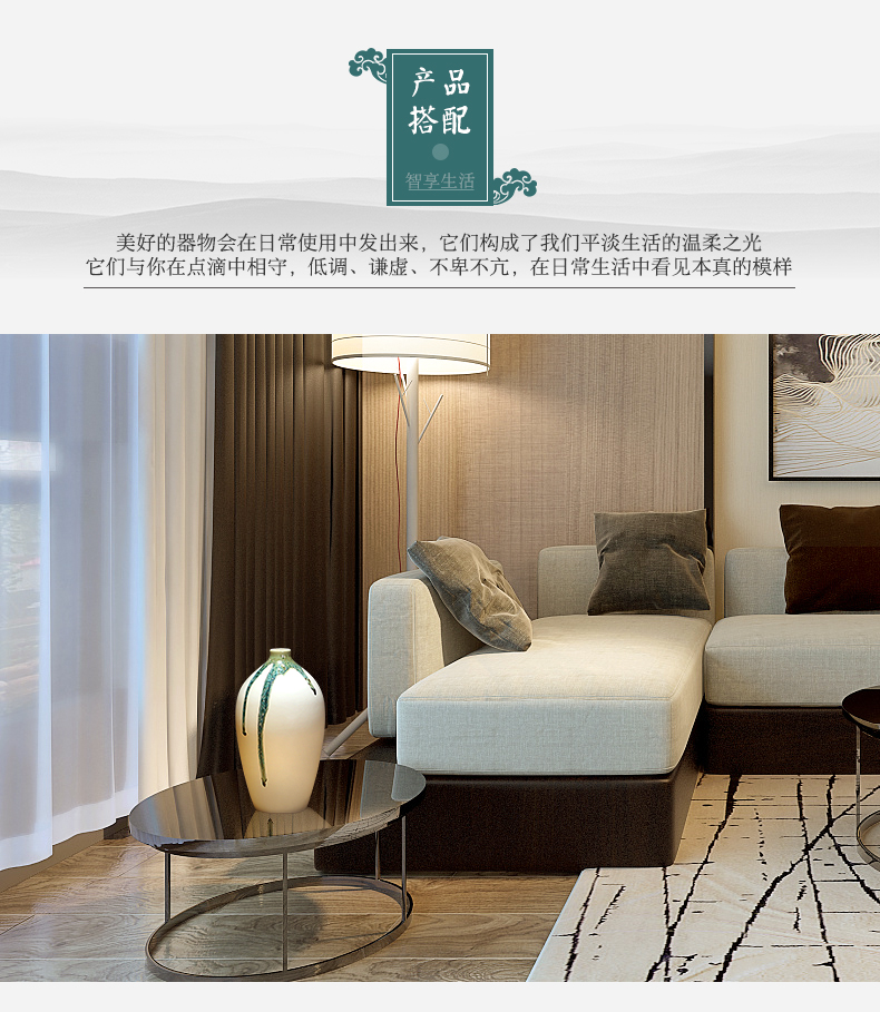 Jingdezhen ceramic vases, new Chinese style is contracted modern flower arranging dried squid living room a study place porcelain decoration