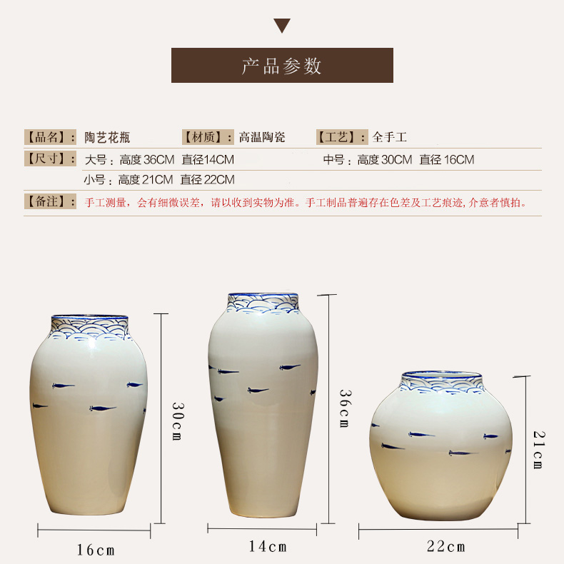 The New Chinese jingdezhen ceramics vase European I and contracted sitting room porch decoration furnishing articles dried flowers flower arrangement