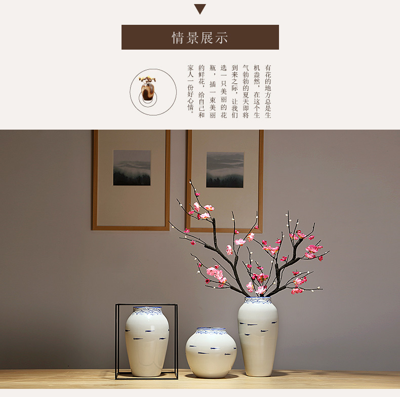 The New Chinese jingdezhen ceramics vase European I and contracted sitting room porch decoration furnishing articles dried flowers flower arrangement