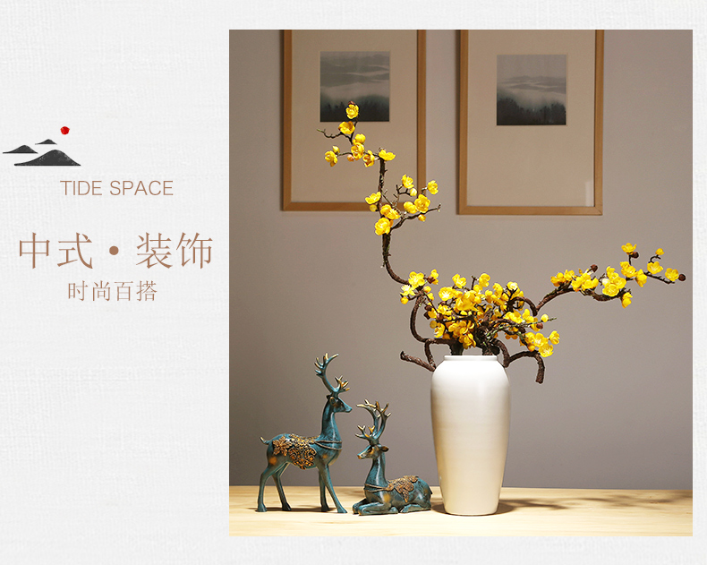 Jingdezhen modern ideas of new Chinese style porch vases, flower arranging white contracted household ceramics decoration the set piece