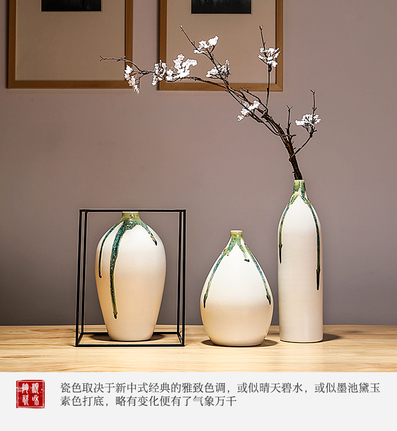 Jingdezhen ceramic vases, new Chinese style is contracted modern flower arranging dried squid living room a study place porcelain decoration