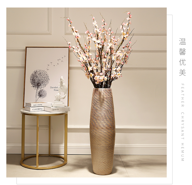 Jingdezhen I and contracted large vase sitting room ground study European ceramic flower arranging flower, adornment is placed