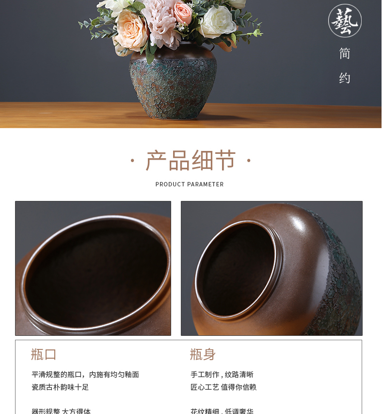 Jingdezhen ceramic vase modern checking crafts decoration home sitting room porch TV ark adornment furnishing articles