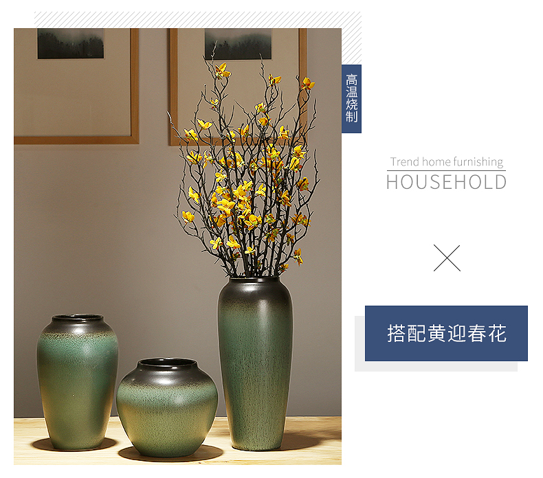 Jingdezhen ceramic creative furnishing articles manually do Chinese study of the sitting room porch vase of I and contracted decoration
