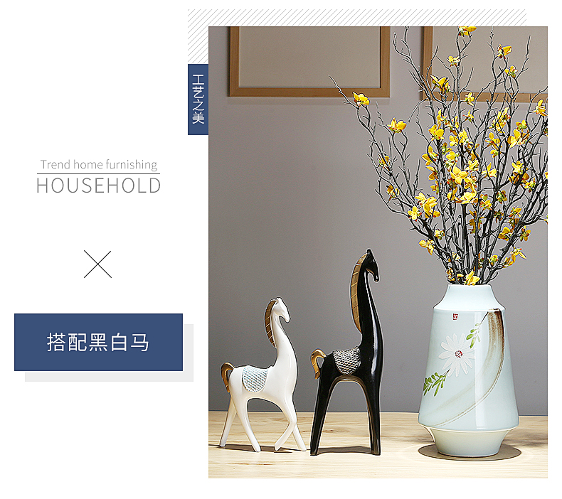 Jingdezhen ceramic flower implement modern new Chinese style household mesa of dried flowers sitting room porch decorate table flower arranging furnishing articles