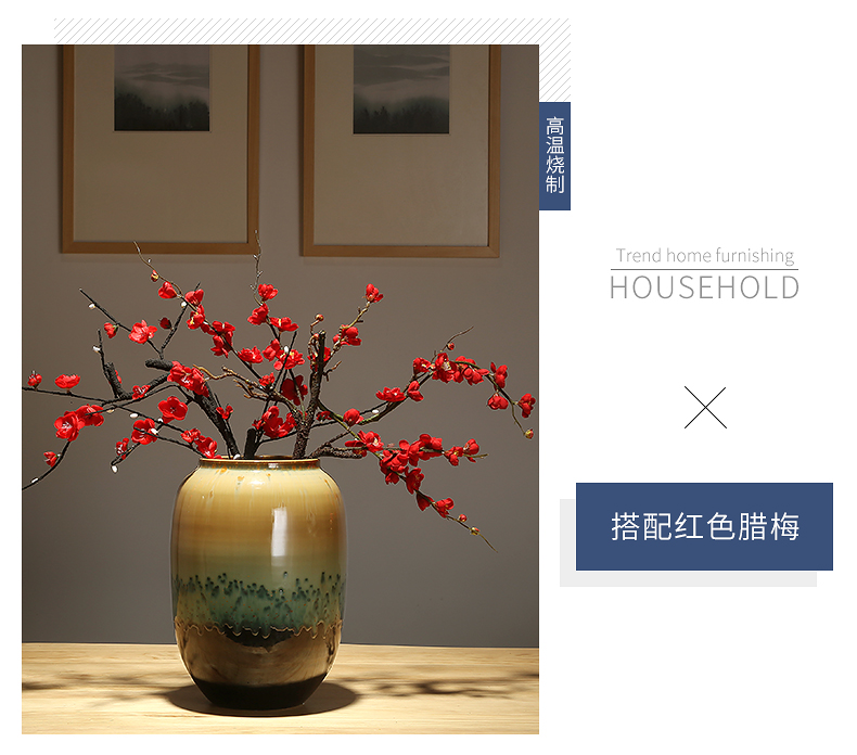 Jingdezhen ceramics modern creative new Chinese style household living room table place flower arranging dried flower decoration process