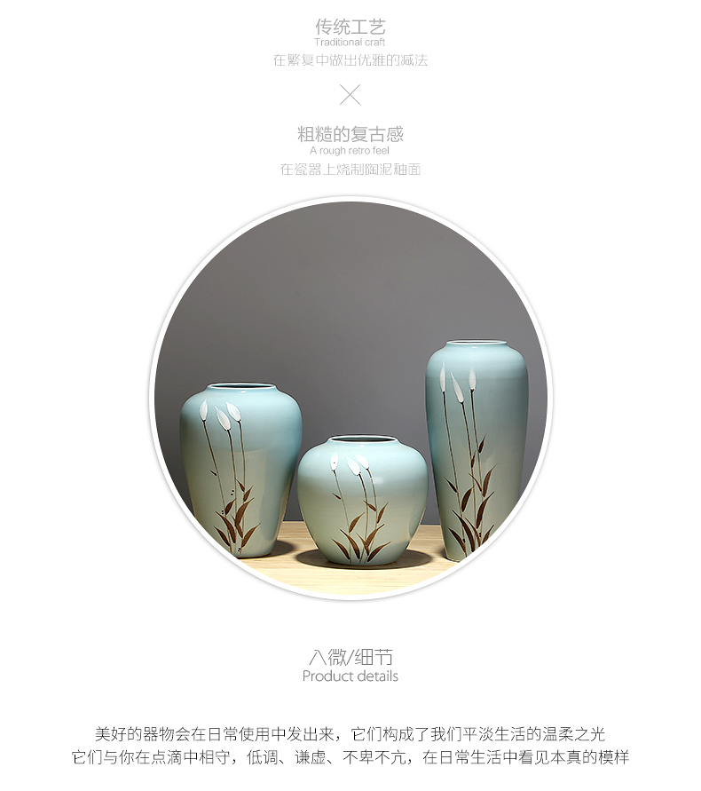 Jingdezhen ceramic furnishing articles dry flower vases, creative household adornment porcelain flower arranging Chinese I and contracted sitting room