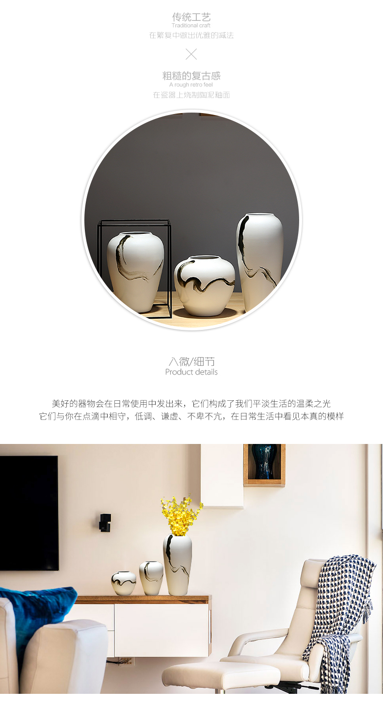 Ceramic vase decoration decoration handicraft furnishing articles study floral dried flowers, flower arrangement, creative sitting room porch suit