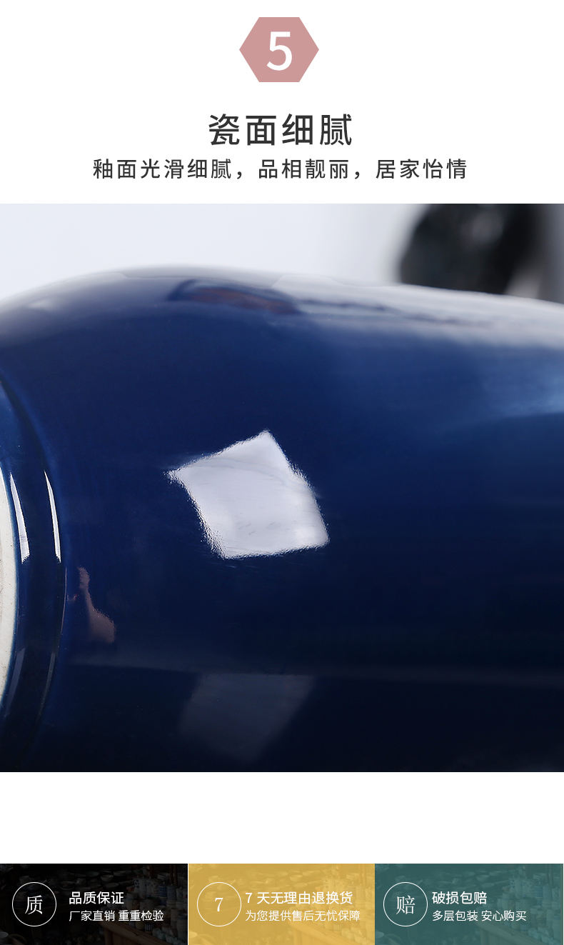 Jingdezhen peace fortune colored enamel vase European ikebana furnishing articles American home desktop rich ancient frame adornment