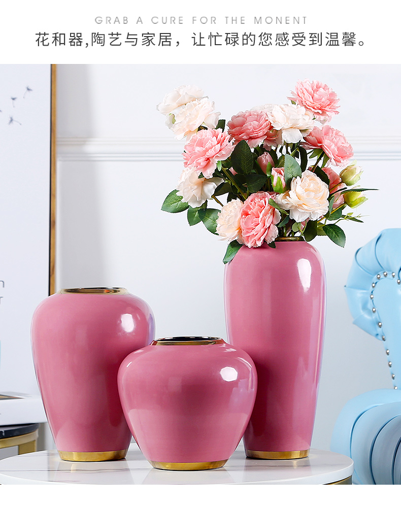 Jingdezhen mesa of I and contracted ceramic vase household furnishing articles sitting room dry flower arranging flowers flower adornment suit