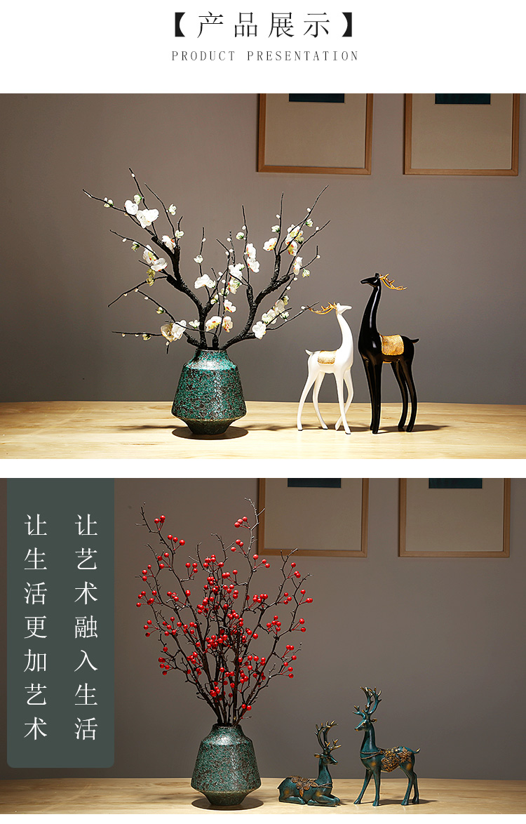 Jingdezhen ceramics vase manual creative new Chinese style western - style porch sitting room adornment dried flower arranging flowers is placed