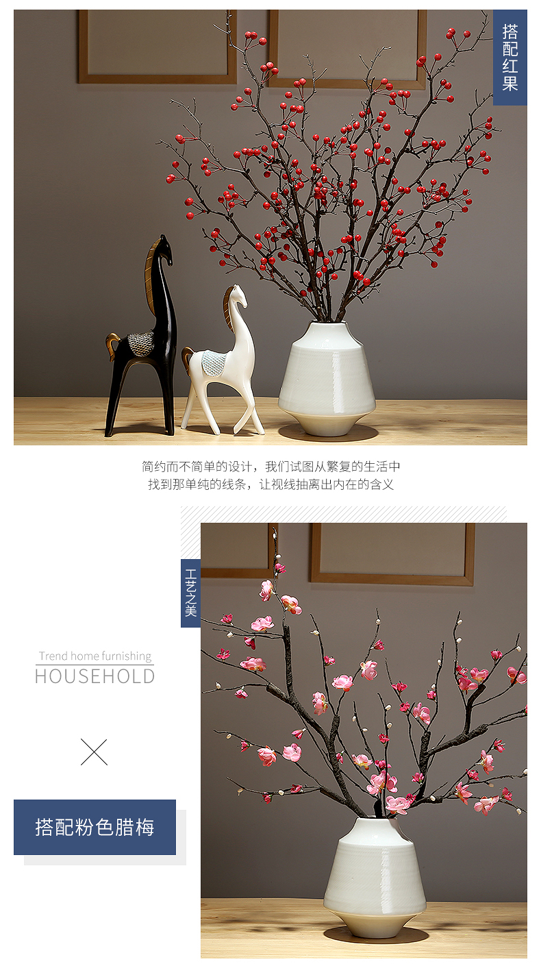 Jingdezhen ceramic dry flower vase furnishing articles table sitting room adornment creative decoration television wine home arranging flowers