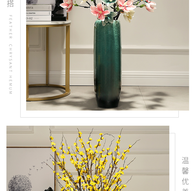 Jingdezhen ceramics simulation European ikebana furnishing articles dried flower vase household large ground vase decoration art