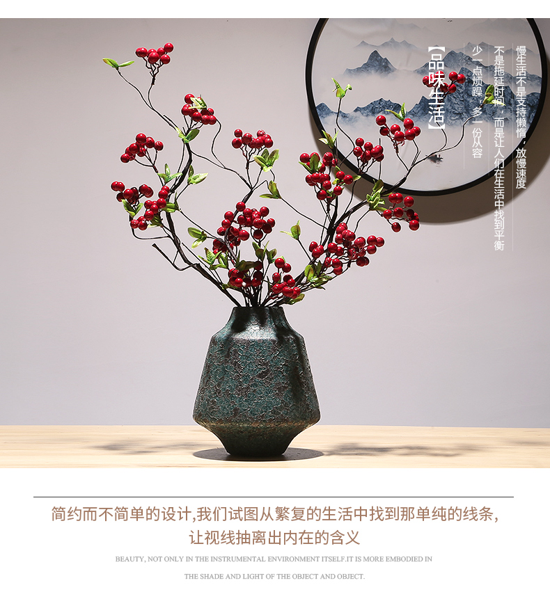 New Chinese style manual vase modern creative TV cabinet mesa adornment of jingdezhen ceramic vases, dry flower is placed