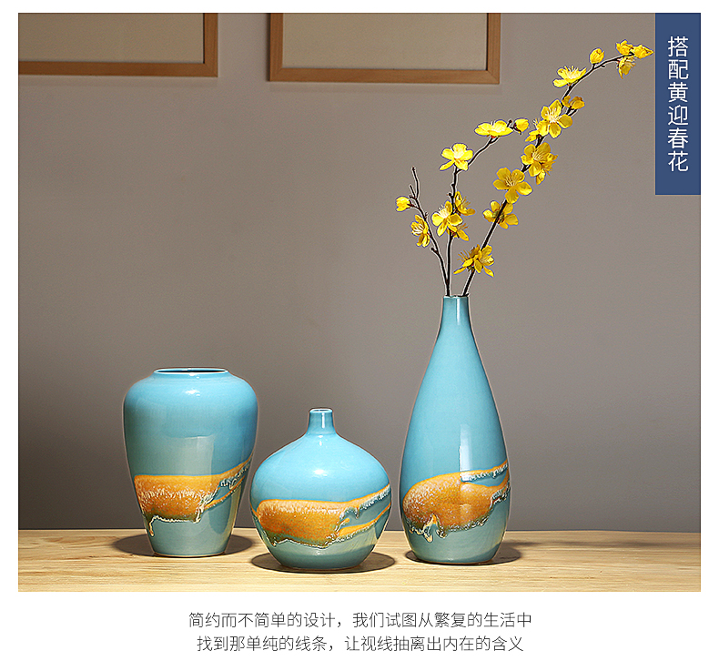 Jingdezhen ceramics, vases, flower arranging new Chinese style porch sitting room tea table table modern home furnishing articles