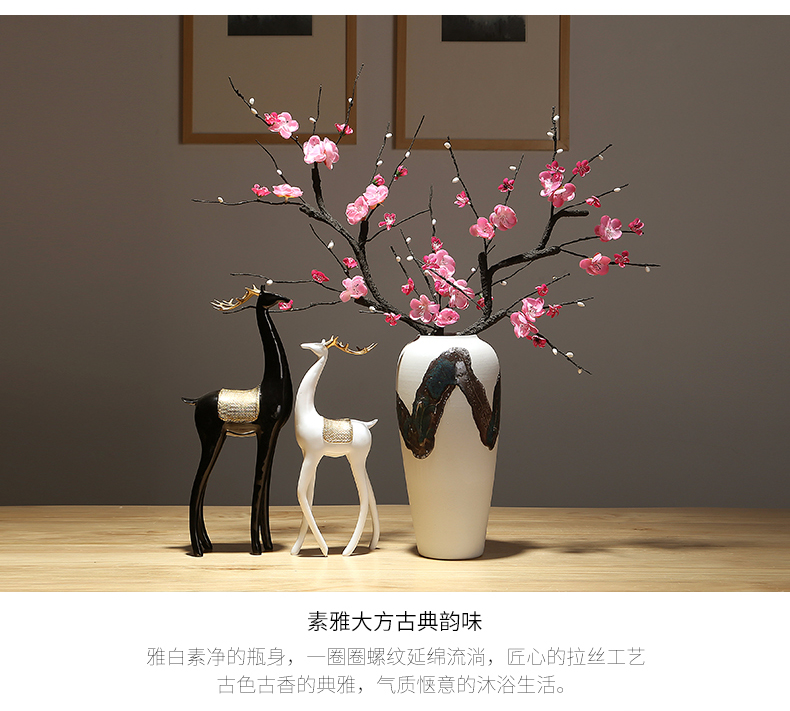 New Chinese style is contracted vase dried flowers decorative home furnishing articles sitting room flower arranging simulation ceramics decoration