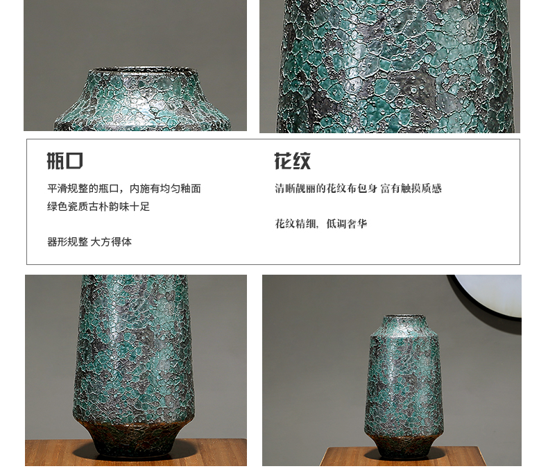 Jingdezhen dried flower vase sitting room porch decoration new Chinese zen furnishing articles of modern creative ceramics vase