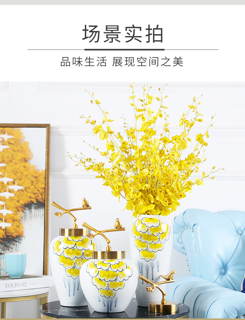 Jingdezhen modern ceramic vase furnishing articles mesa flower arranging flower implement sitting room adornment household pottery vases