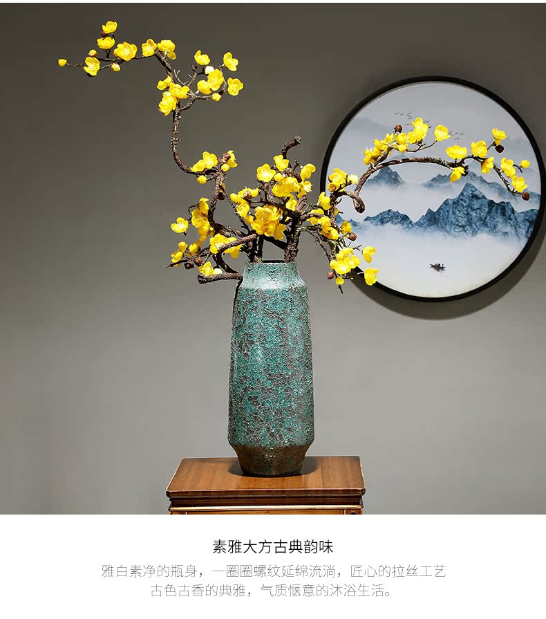 European ceramic vase contracted household adornment simulation dried flowers flower arrangement sitting room light and decoration pieces of table study ornaments