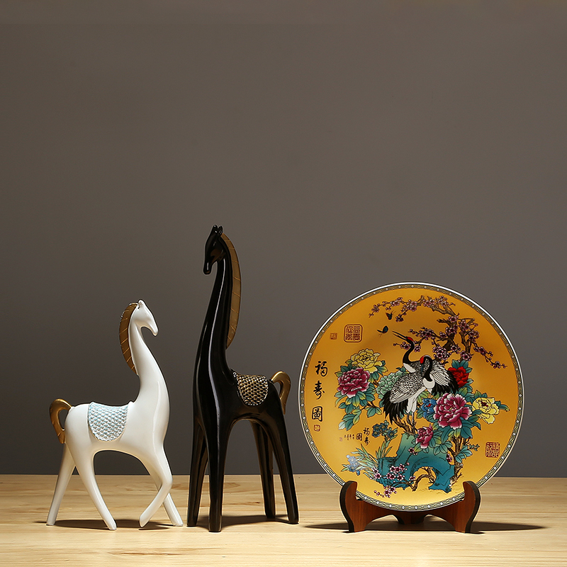 Jingdezhen ceramics hand - made decorative plates home sitting room porch handicraft TV ark, hang dish sat dish furnishing articles