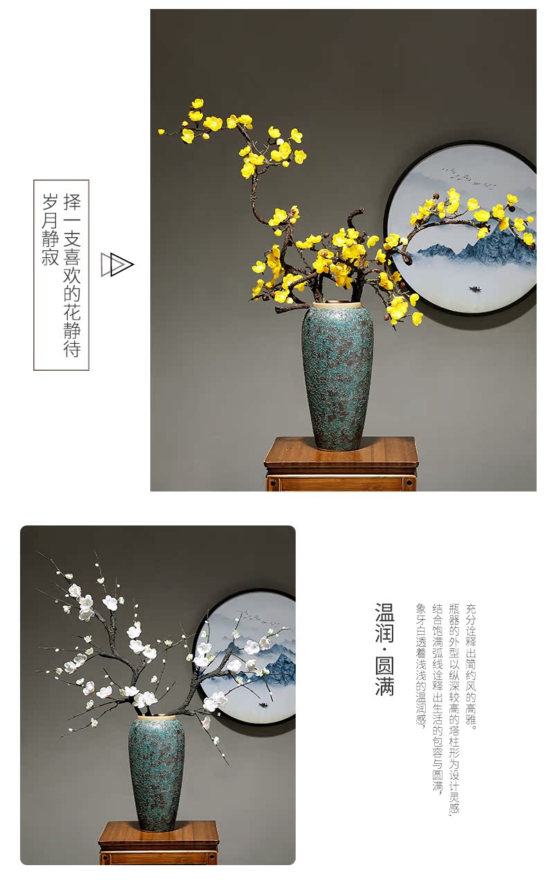 Light ceramic vase European key-2 luxury household table dry flower arranging flowers decorate the sitting room porcelain porcelain crafts