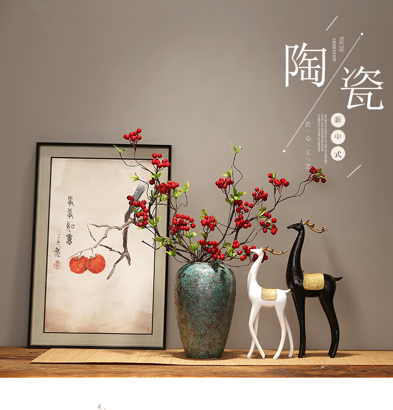 Modern creative home sitting room porch place jingdezhen ceramics vase decoration decoration new Chinese zen