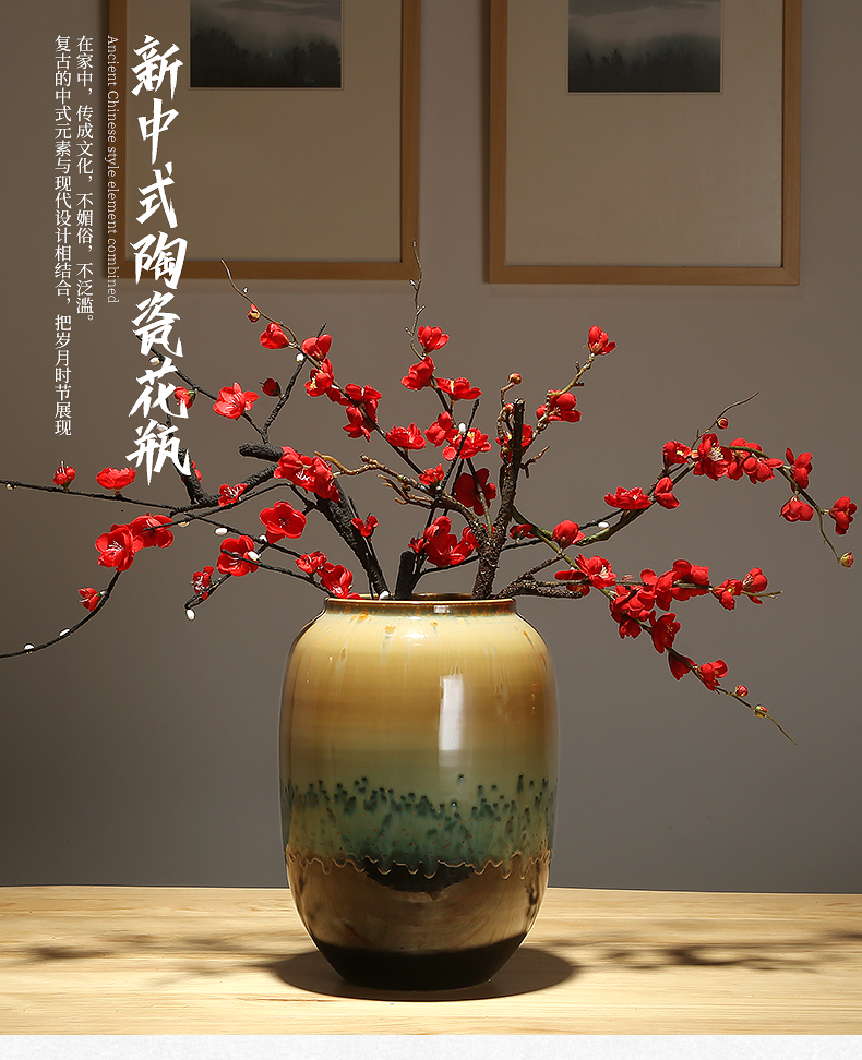 Jingdezhen ceramics modern creative new Chinese style household living room table place flower arranging dried flower decoration process