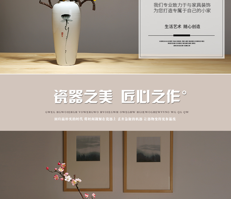 Jingdezhen ceramics craft vase, I and contracted household vase TV ark, new Chinese style porch vase furnishing articles