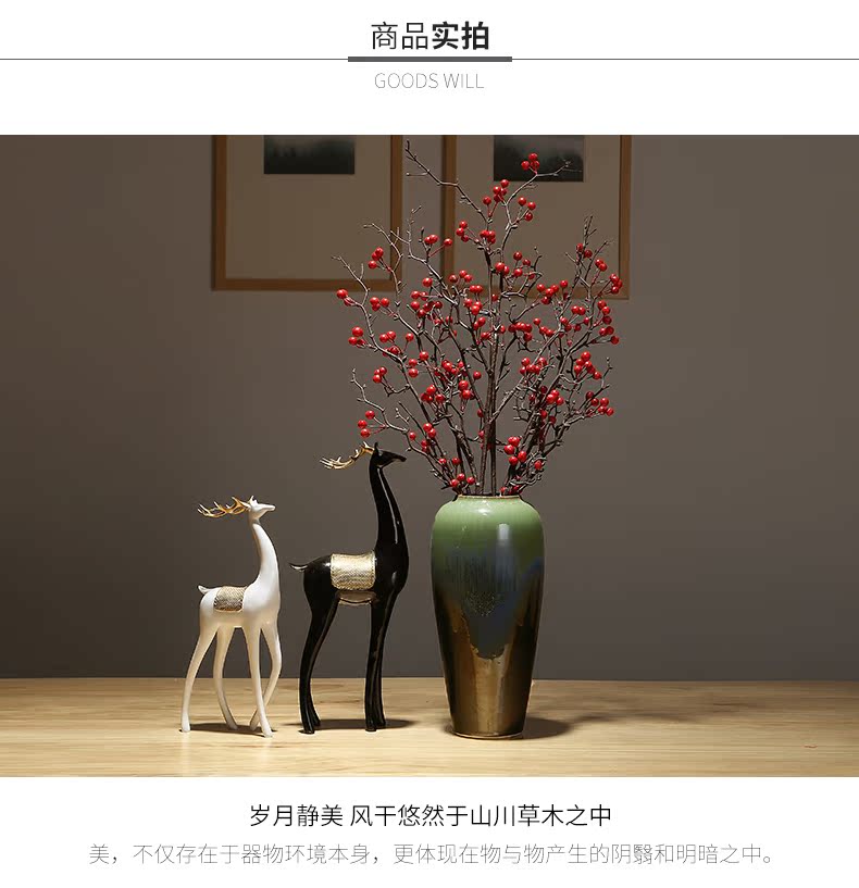 New Chinese style is contracted vase dried flowers decorative home furnishing articles sitting room flower arranging simulation ceramics decoration