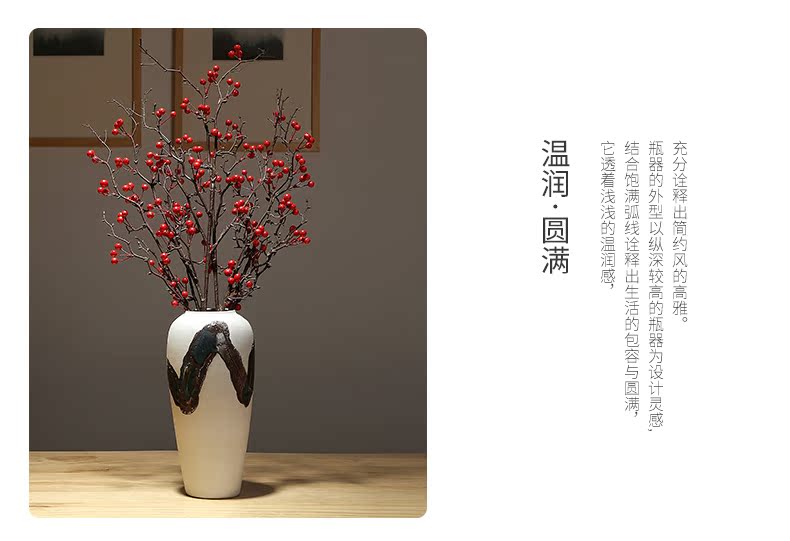 New Chinese style is contracted vase dried flowers decorative home furnishing articles sitting room flower arranging simulation ceramics decoration