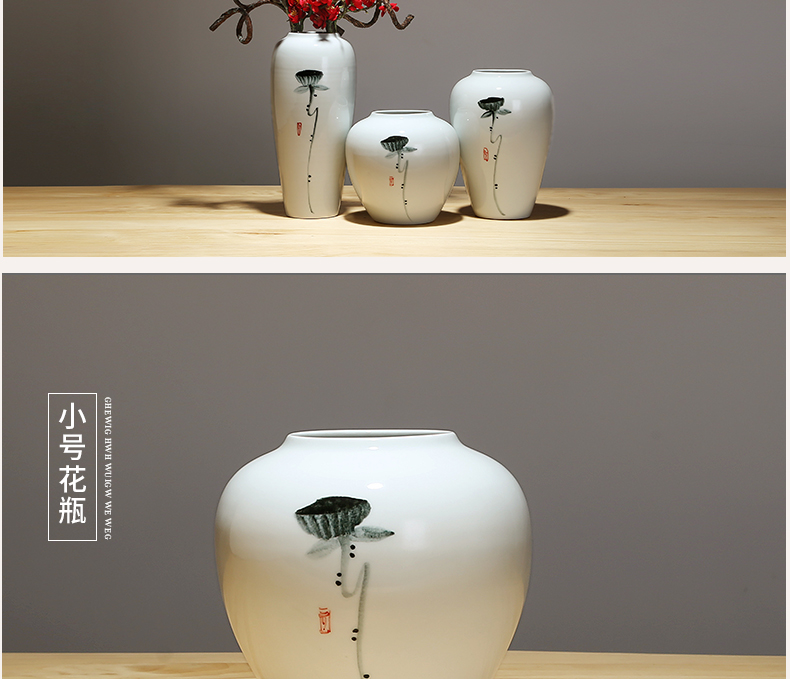 Jingdezhen ceramics craft vase, I and contracted household vase TV ark, new Chinese style porch vase furnishing articles