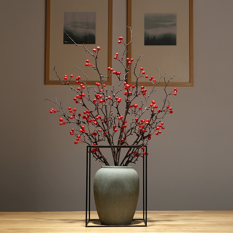 Jingdezhen ceramic vases, new Chinese style household living room desktop rich ancient frame decoration dry flower flower, adornment is placed