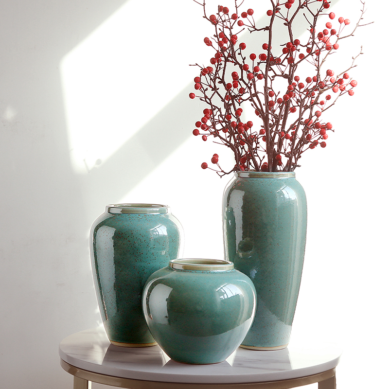 I and contracted vase dried flowers flower arrangement ceramics creative furnishing articles simulation flower flower decoration porcelain table sitting room
