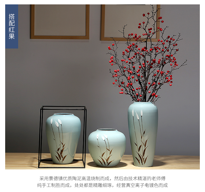 Jingdezhen ceramic furnishing articles dry flower vases, creative household adornment porcelain flower arranging Chinese I and contracted sitting room